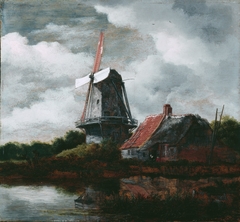 Landscape with a Farm House and Windmill by Jacob van Ruisdael