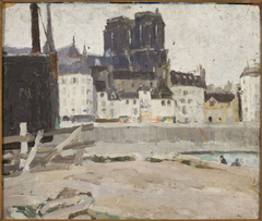 Landscape with Notre-Dame Cathedral by Tadeusz Makowski