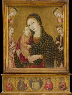 Madonna and Child with the Dead Christ, Saints Agnes and Catherine of Alexandria, and Two Angels by Sano di Pietro