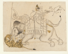 Maharao Shatru Sal II (1866–89) Hunting a Tiger by Anonymous