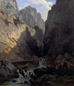 Narrow pass and mountain river at Kesselbach, Bavaria by François Roffiaen