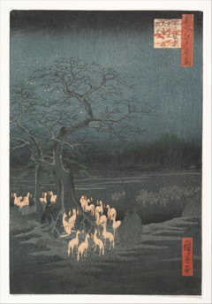 New Year's Eve Foxfires at the Changing Tree, Oji by Utagawa Hiroshige