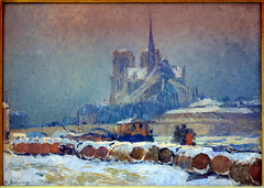 Notre-Dame de Paris par temps de neige by Albert Lebourg