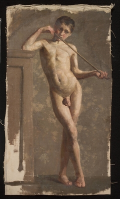 Nude of a standing boy by Kazimierz Alchimowicz