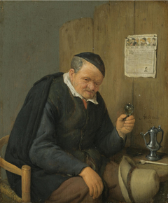 Old Man Holding a Wine Glass by Adriaen van Ostade