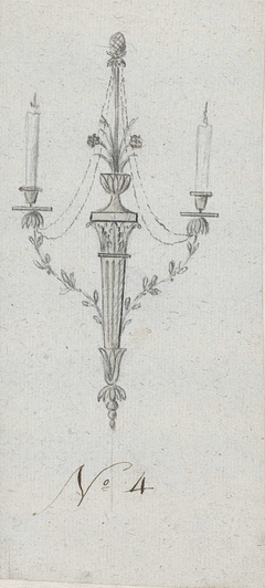 Ontwerp voor een kandelaar (No. 4) by Abraham Meertens