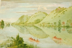 Picturesque Bluffs above Prairie du Chien by George Catlin