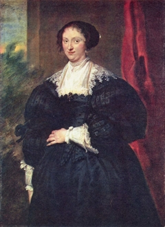 Portrait of a Lady in Black before a Red Curtain by Anthony van Dyck