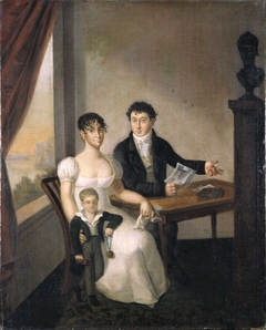 Portrait of Johannes Thrane with family by Carl Frederik Vogt