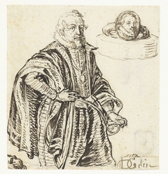 Portret van Prins Maurits en een ring met zijn beeltenis by Jacob de Gheyn II