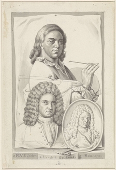 Portretten van Hendrik Soukens, Frans van Eynden en Roukens by Roeland van Eynden