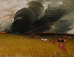 Prairie Meadows Burning by George Catlin