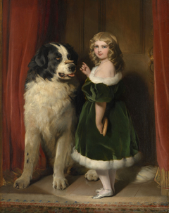 Princess Mary of Cambridge with Nelson, a Newfoundland dog by Edwin Henry Landseer