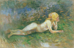 Reclining Nude Shepherdess by Berthe Morisot