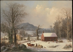 Red School House (Country Scene) by George Henry Durrie