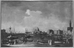 Riva degli Schiavoni mit Blick auf Santa Maria della Salute (Nachahmer) by Canaletto