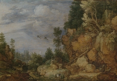 Rocky Landscape with Deer and Goats by Gillis Claesz. de Hondecoeter