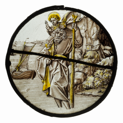 Roundel with Saint Christopher by Anonymous