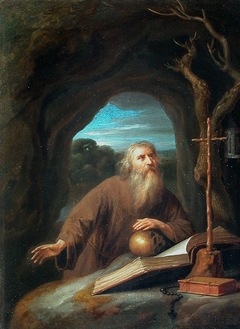 Saint Jérôme en prière dans une grotte by Pieter Cornelisz van Slingelandt