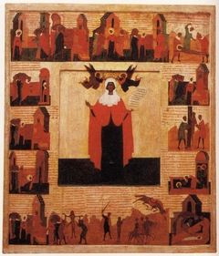 Saint Paraskeva Pyatnitsa with Scenes from Her Life by Okänd