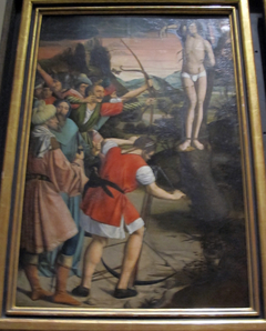 Saint Sebastian Pierced with Arrows by Josse Lieferinxe