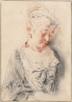 Seated Woman Looking Down by Antoine Watteau