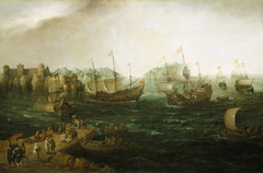 Ships Trading in the East by Hendrick Cornelisz Vroom