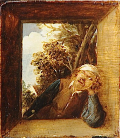 Smoker in the Opening of a Rustic Window by Joos van Craesbeeck