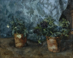 Still life with flower heads by Carl Schuch