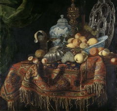 Still Life with Fruit, Plates and Dishes on a Turkey Carpet by Unknown Artist