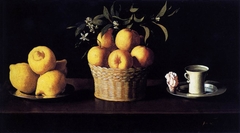 Still Life with Lemons, Oranges and a Rose by Francisco de Zurbarán