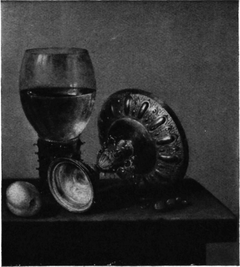 Still life with Roemer en overturned tazza by Willem Claesz Heda