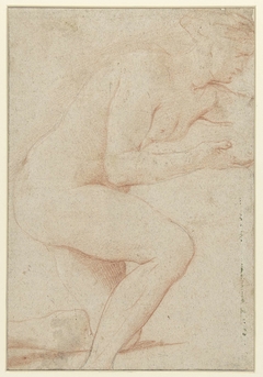 Studie van vrouwelijk naakt, steunend op de knie by Jean-François Pierre Peyron