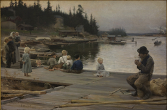 Summer Evening at Hammar's Repair Yard by Albert Edelfelt