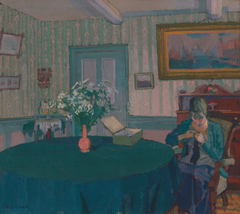 Sylvia Darning by Harold Gilman