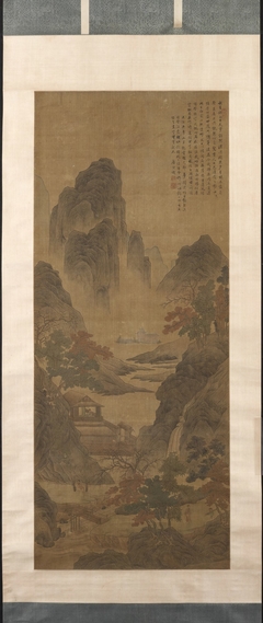 Temple Lost in Mist, Ming style by Tang Yin