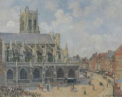 The Church of Saint-Jacque in Dieppe, Sunlight, Morning by Camille Pissarro