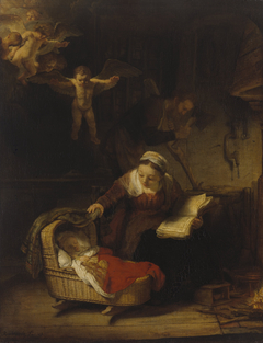 The Holy Family with Angels by Rembrandt