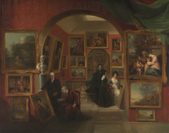 The Interior of the British Institution Gallery by John Scarlett Davis