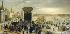 The Kranenhoofd on the Scheldt, Antwerp (Winter Pastime on the Scheldt in Antwerp) by Sebastiaan Vrancx