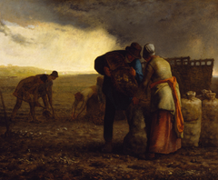 The Potato Harvest by Jean-François Millet