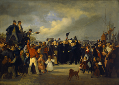 The Reception of Thorvaldsen on Toldboden in Copenhagen the 17th of September 1838 by Friedrich Bernhard Westphal