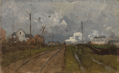 The Train is arriving by Frits Thaulow