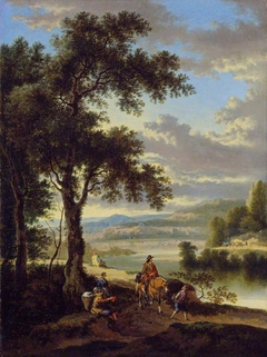 The Wooded Banks of a River by Jan Hackaert