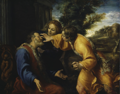 Tobit heals his father's eyes by Annibale Carracci