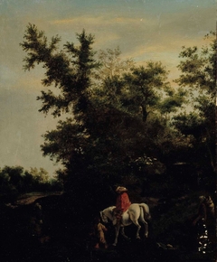 Travellers on a forest road by Jacob van Ruisdael