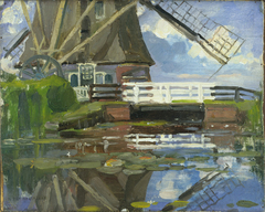 Truncated View of the Broekzijder Mill on the Gein Wings Facing West by Piet Mondrian