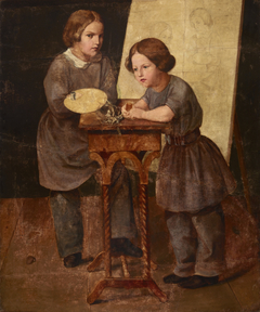 Two Boys at the Table by Anonymous