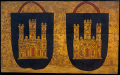 Two coats of arms with three-towered castles by Anonymous Castile