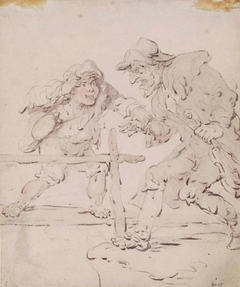 Two Men - Thomas Rowlandson - ABDAG003912 by Thomas Rowlandson